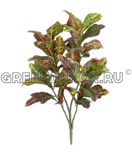 Кротон куст Большой зелёно-жёлто-розовый (Sensitive Botanic) (искусственный) Высота 85 см
