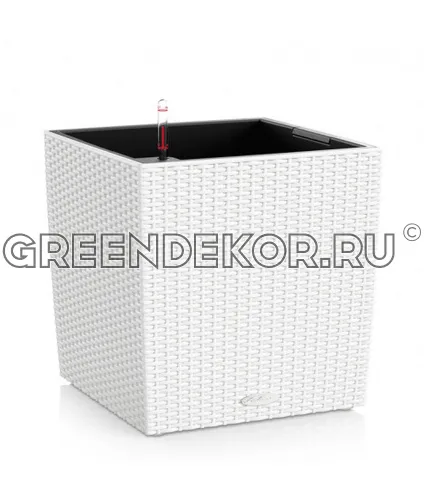 КАШПО LECHUZA CUBE COTTAGE (БЕЛЫЙ) Диаметр 30см Высота 30см