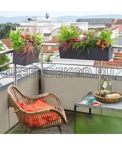 КАШПО LECHUZA BALCONERA COLOR (ГОЛУБОЙ) Длина 80см Ширина 19см Высота 19см фото 7