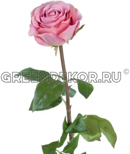 Роза Соло Нью большая розовая (искусственная) высота 72 см