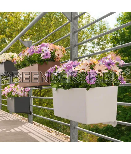 КАШПО LECHUZA BALCONERA COLOR (ГОЛУБОЙ) Длина 80см Ширина 19см Высота 19см фото 8