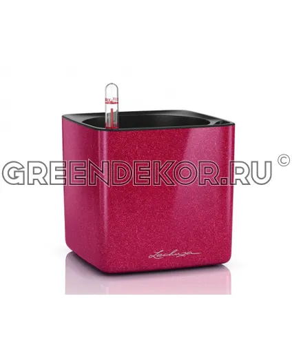 КАШПО LECHUZA CUBE GLOSSY 17 (ВИШНЕВЫЙ)