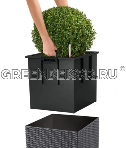 КАШПО LECHUZA CUBE COTTAGE (БЕЛЫЙ) Диаметр 30см Высота 30см фото 7