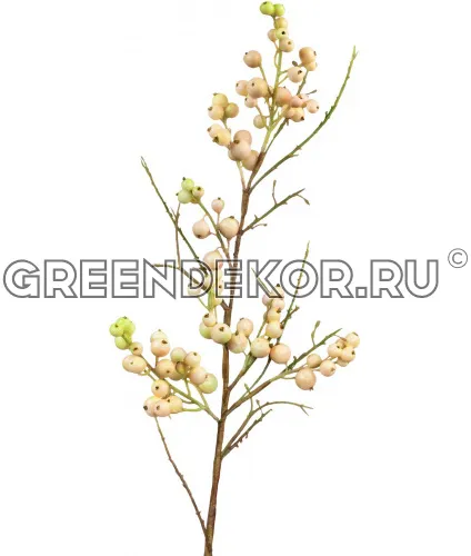 Ветка с крупными кремово-розовыми ягодами (искусственная) высота 47 см