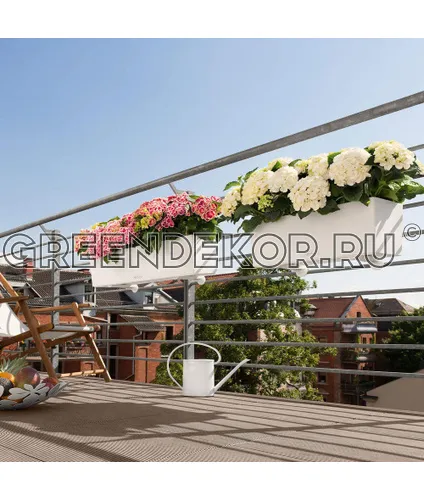 КАШПО LECHUZA BALCONERA COLOR (ГОЛУБОЙ) Длина 80см Ширина 19см Высота 19см фото 5