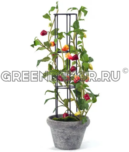 Мини-Перчики на решётке куст декоративный в кашпо (искусственный) высота 60 см