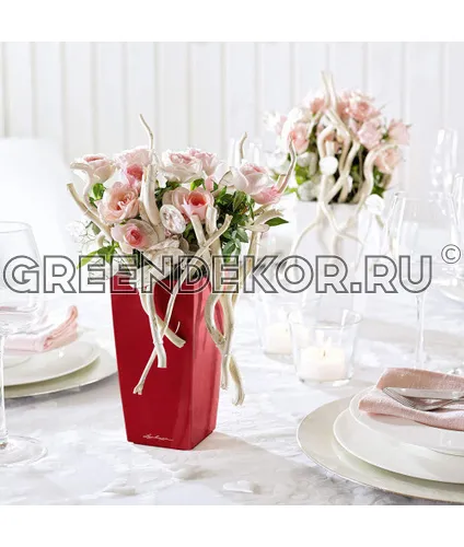 КАШПО LECHUZA MINI-CUBI (КРАСНЫЙ) Диаметр 9см Высота 18см фото 3