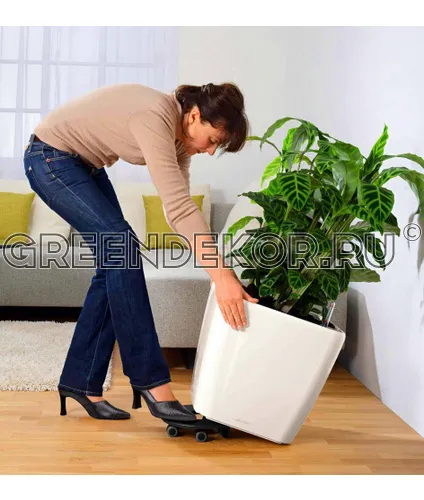КАШПО LECHUZA QUADRO (ЧЕРНЫЙ) Диаметр 50см Высота 47см фото 5