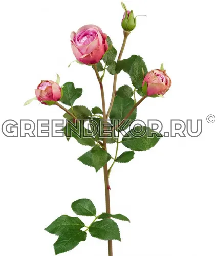 Роза Пале-Рояль ветвь малиново-розовая (искусственная) высота 47 см